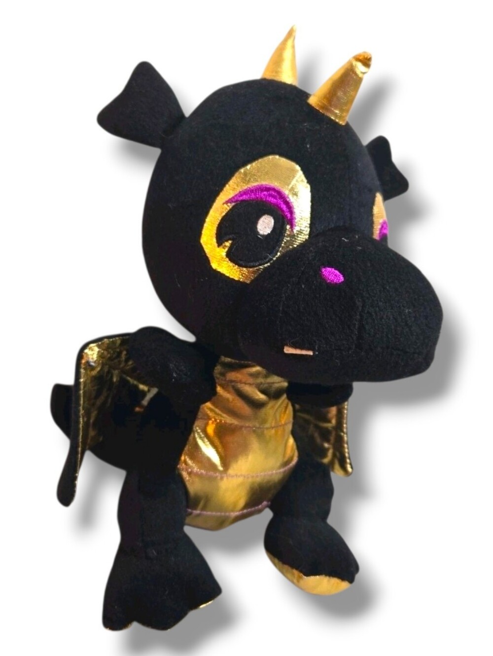 Dragon Bling Galaxy Plush Caravan Softoys  Black Gold Metallic Fantasy Creature